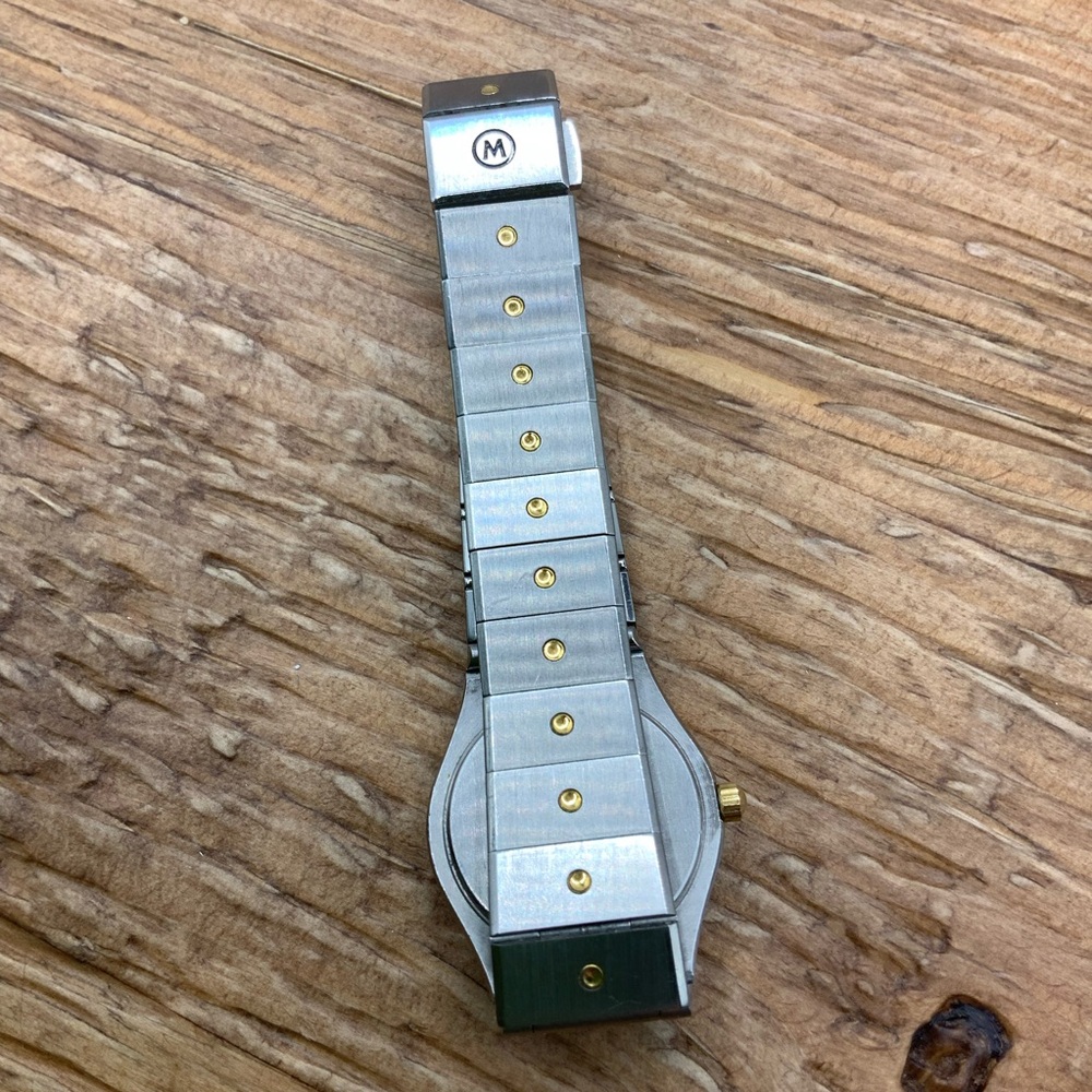 Movado Woman's Museum Two Tone Gold Silver Diamond Bezel Quartz Watch 85 A1 836l — image 2 of 6